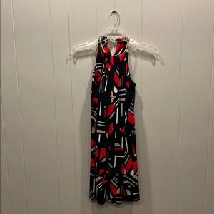 Calvin Klein Black and Red Geometric Dress